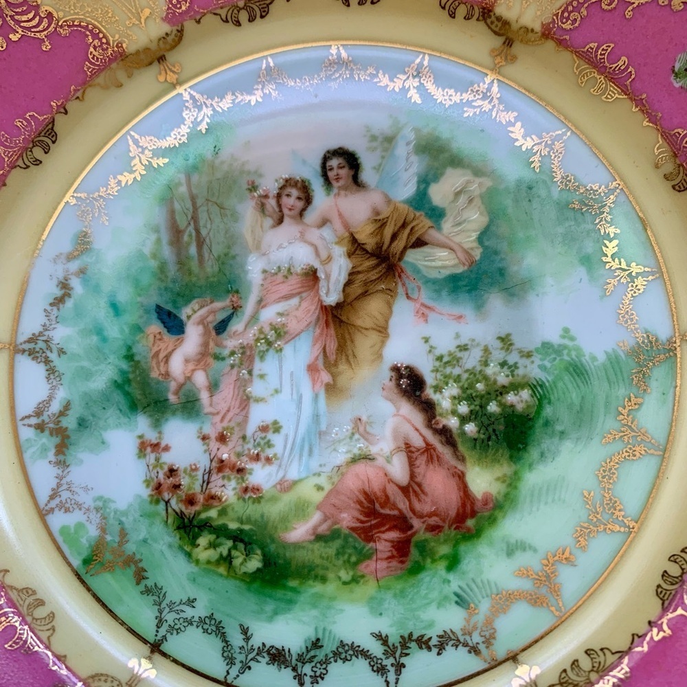 Oeg royal austria Hand Painted Plate Victorian Style 8” - Picture 4 of 14